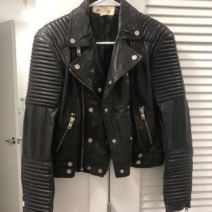 Mango leather biker jacket
